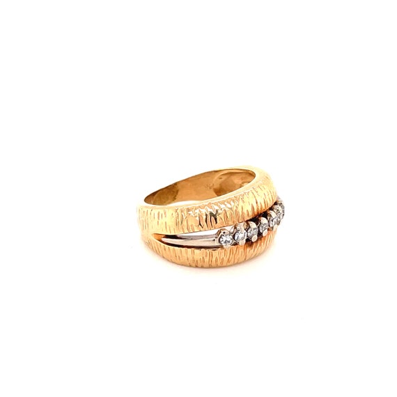 14K Yellow Gold Diamond Dome Ring - image 6