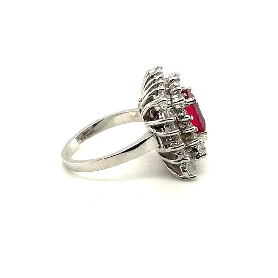 14K White Gold Diamond and Ruby Rectangular Doubl… - image 2