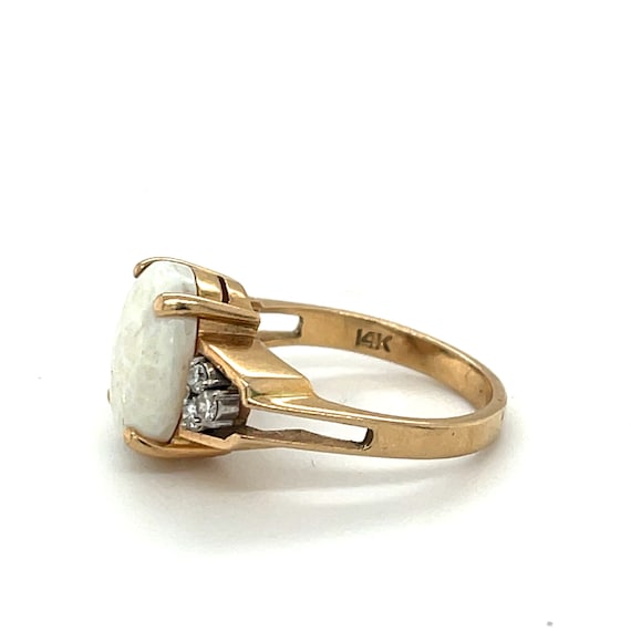 14K Yellow Gold Oval Cut Opal Cut Diamond Ring - Gem