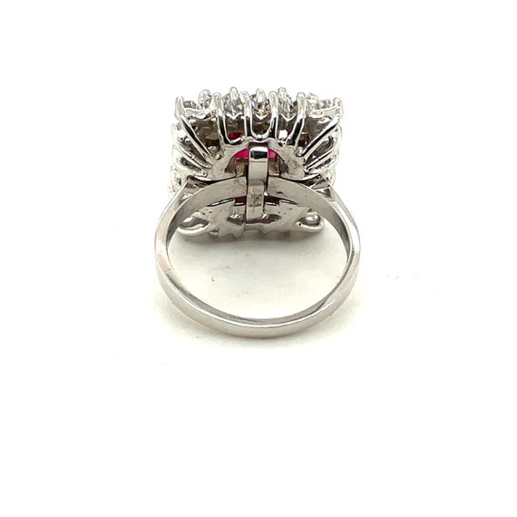 14K White Gold Diamond and Ruby Rectangular Doubl… - image 3