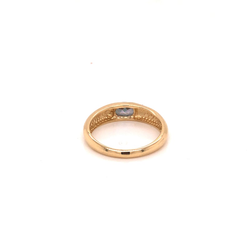 Stunning Handmade Mystic Topaz Oval Gypsy Ring In 14 Karat Yellow Gold Gift for her Statement Ring Dainty Ring Midi Ring Boho Ring