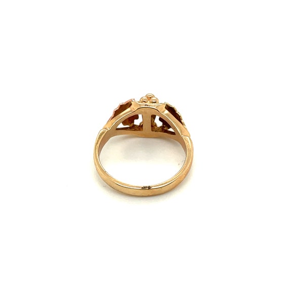 10K Yellow & Rose Gold Diamond Solitaire Leaf Ring - image 3
