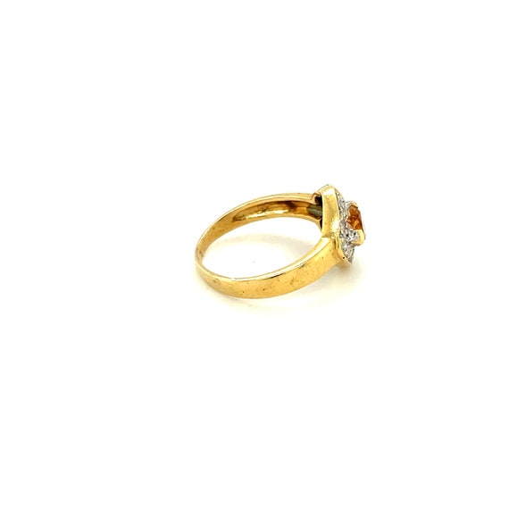 14K Yellow Gold Heart cut Citrine and Diamond Ring - image 5