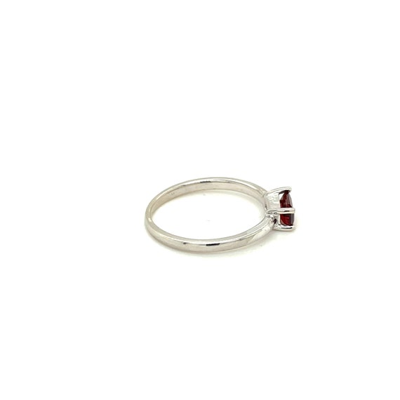 14K White Gold Emerald cut Garnet Solitaire Ring - image 5