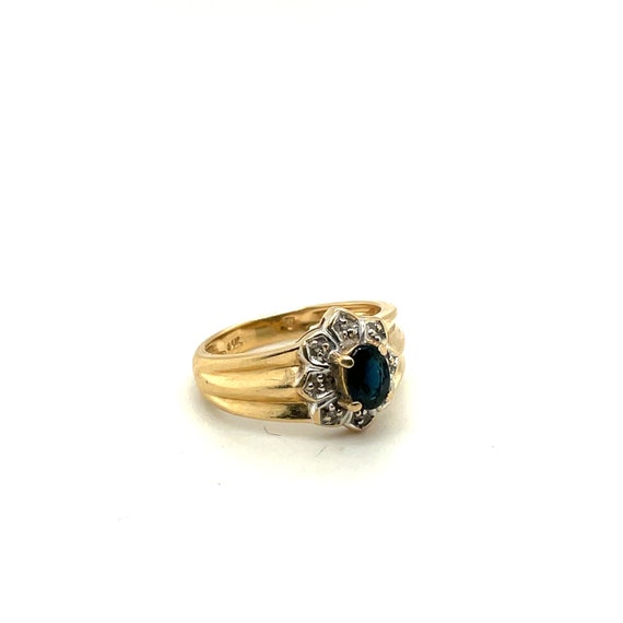 14K Yellow Gold Oval Sapphire Ring - image 2