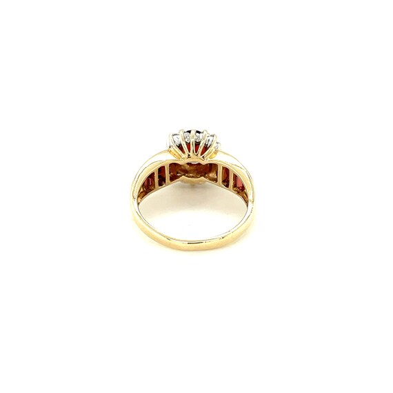 10K Yellow Gold Oval cut Garnet and Diamond Ring - image 4