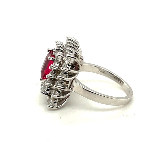 14K White Gold Diamond and Ruby Rectangular Doubl… - image 4