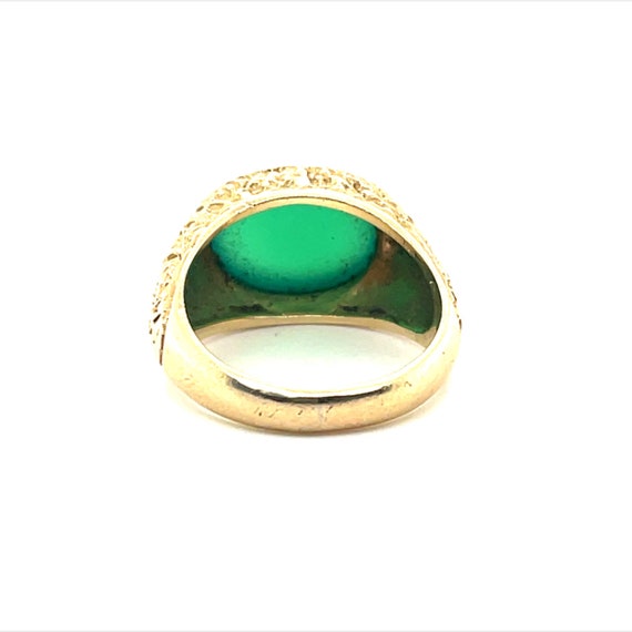 14K Yellow Gold Oval Emerald Ring - image 3