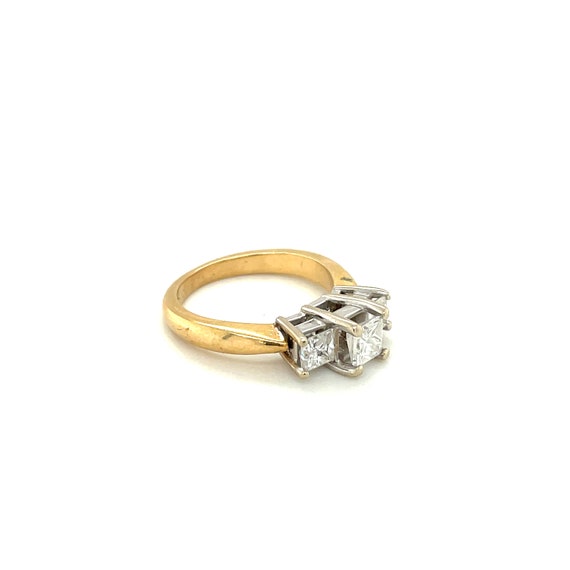 14K Yellow Gold Princess cut Diamond Ring - image 6