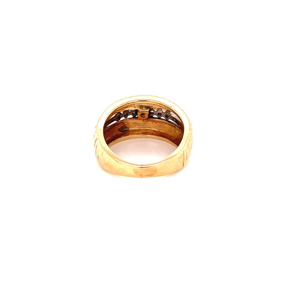 14K Yellow Gold Diamond Dome Ring - image 4