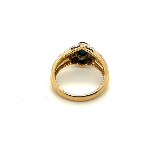 14K Yellow Gold Oval Sapphire Ring - image 4
