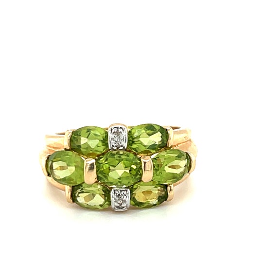 14K Yellow Gold Oval Cut Peridot Ring - image 1