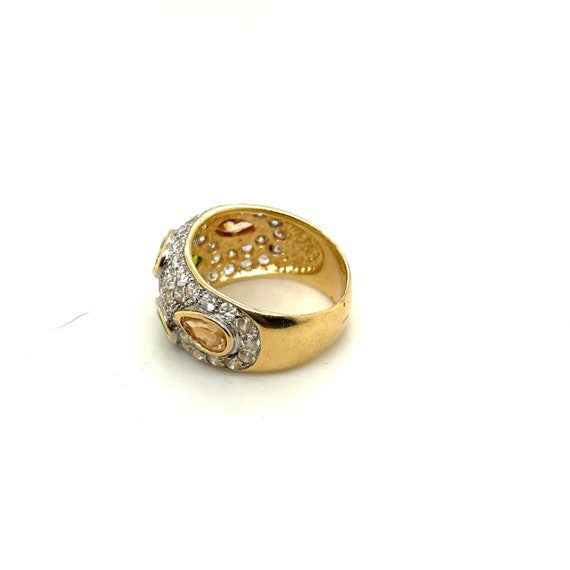 14K Yellow Gold Diamond and Pear Cut Peridot and … - image 4