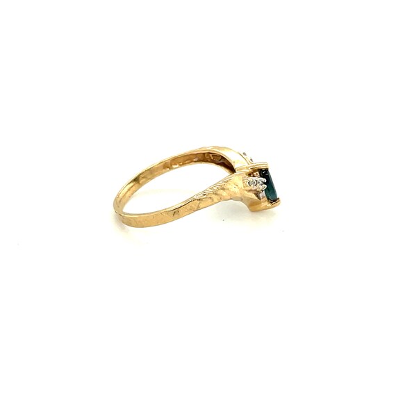 10K Yellow Gold Marquise cut Sapphire Ring - image 5