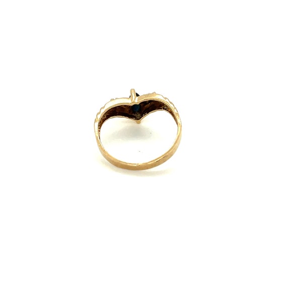 10K Yellow Gold Marquise cut Sapphire Ring - image 4