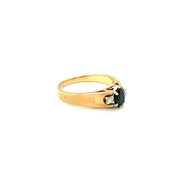 14K Yellow Gold Oval cut Sapphire and Diamond Ring - image 5