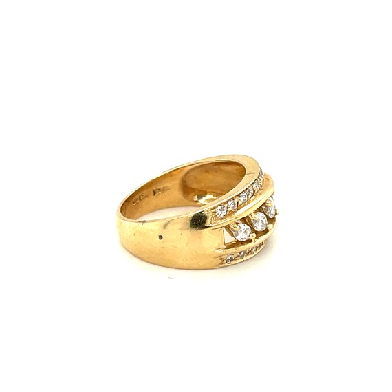 14K Yellow Gold Marquise cut Diamond Dome Ring - image 5