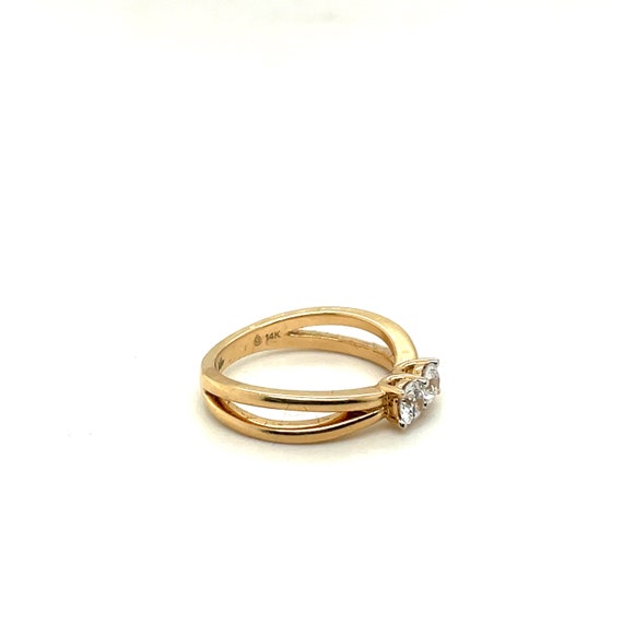 14K Yellow Gold Two Stone Diamond Ring Apex13399 - image 2