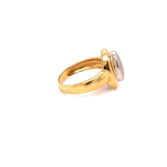 14K Yellow and White Gold Oval Ring - image 4