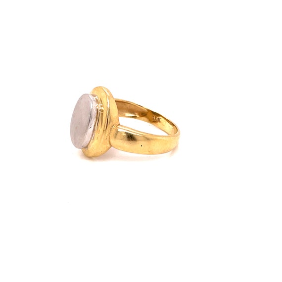 14K Yellow and White Gold Oval Ring - image 6