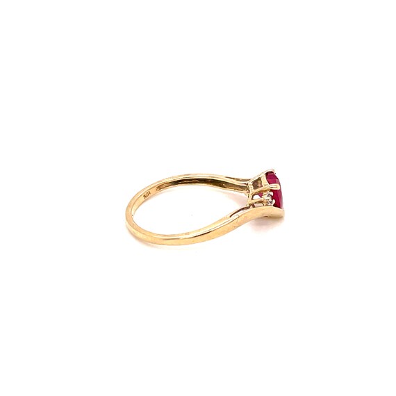 10K Yellow Gold Heart-cut Ruby Ring - image 5