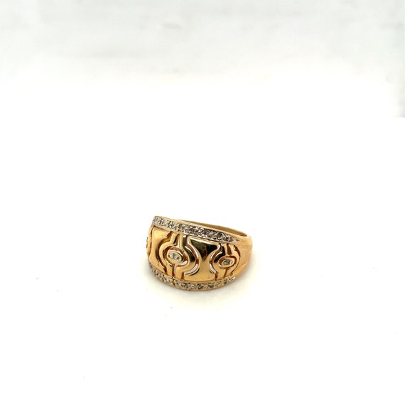 14K Yellow Gold .25CT Diamond Ring - image 2