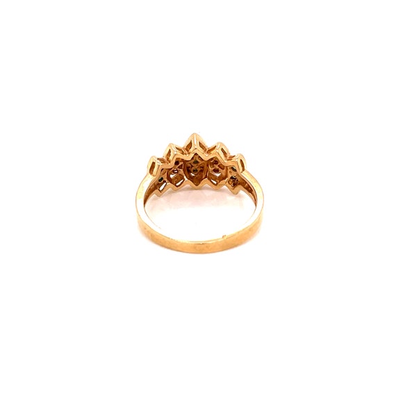 14K Yellow Gold Emerald and Diamond Ring - image 4