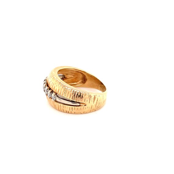 14K Yellow Gold Diamond Dome Ring - image 3