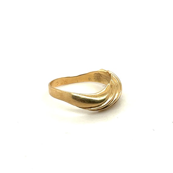 14K Yellow Gold Stackable Dome Ring - image 4