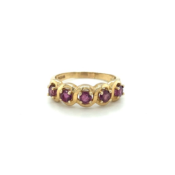 14K Yellow Gold Round Cut Ruby Ring - image 1