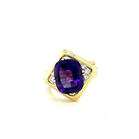 Dark Purple Ring - Natural Amethyst Ring - Purple Solitaire Band – Adina  Stone Jewelry
