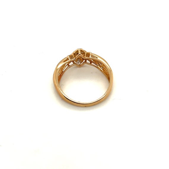 14K Yellow Gold .13CT Diamond Shape Ring - image 4