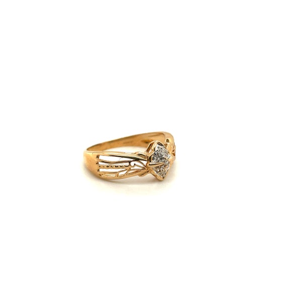 14K Yellow Gold .13CT Diamond Shape Ring - image 2