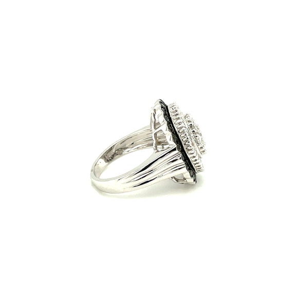 14K White Gold Round and Emerald cut Black and Wh… - image 5