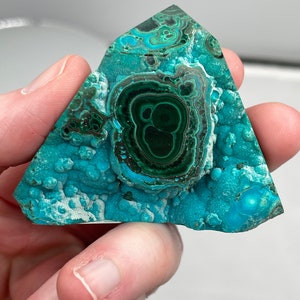 Malacolla Crystal Tower, Chrysocolla and Malachite Botryoidal Crystal, Natural Stone, Crystal Point, Healing Energy, Crystal Collection