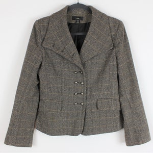Brown Tweed Blazer Womens Vintage Edwardian Riding Jacket Equestrian Tailored Tweed Blazer  wool blend tweed blazer  Medium