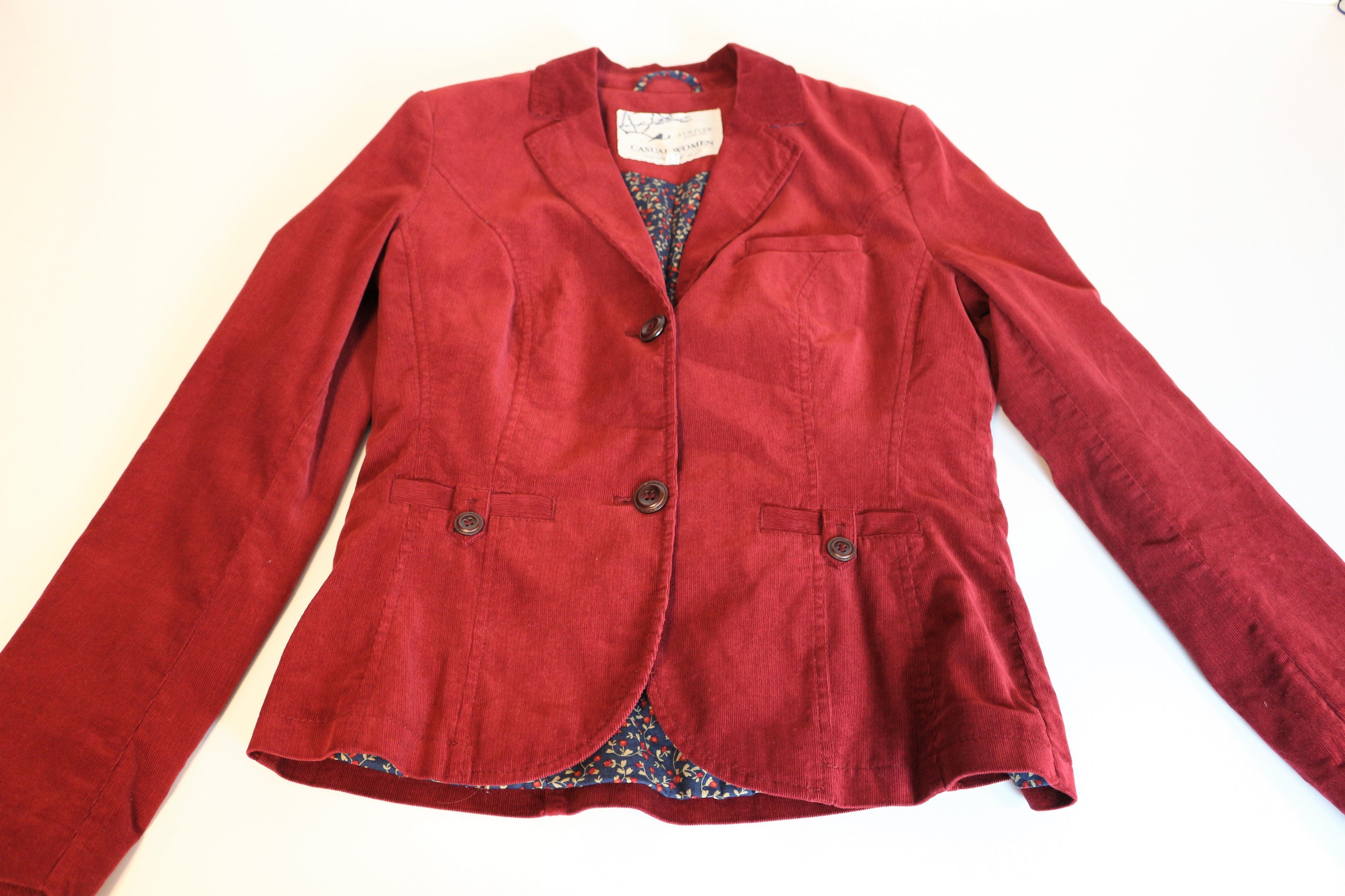 Red velvet blazer womens sale