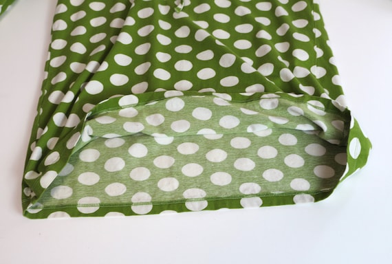 MARIMEKKO Shirt  Green Polka Dot Blouse  Cotton J… - image 4