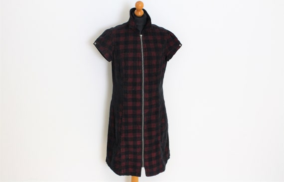 checkered jumper dress