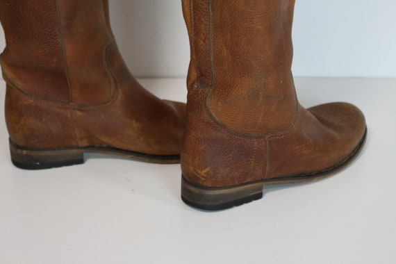 Brown Riding Boots Vintage Womens Western Distres… - image 4