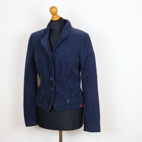 Blue Corduroy Blazer Womens Etsy