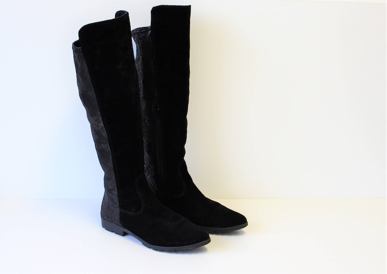Tamaris Stiefel Gr. 40 Leder Wildleder schwarz Tamaris Stiefel Gr. 40 Leder Wildleder schwarz