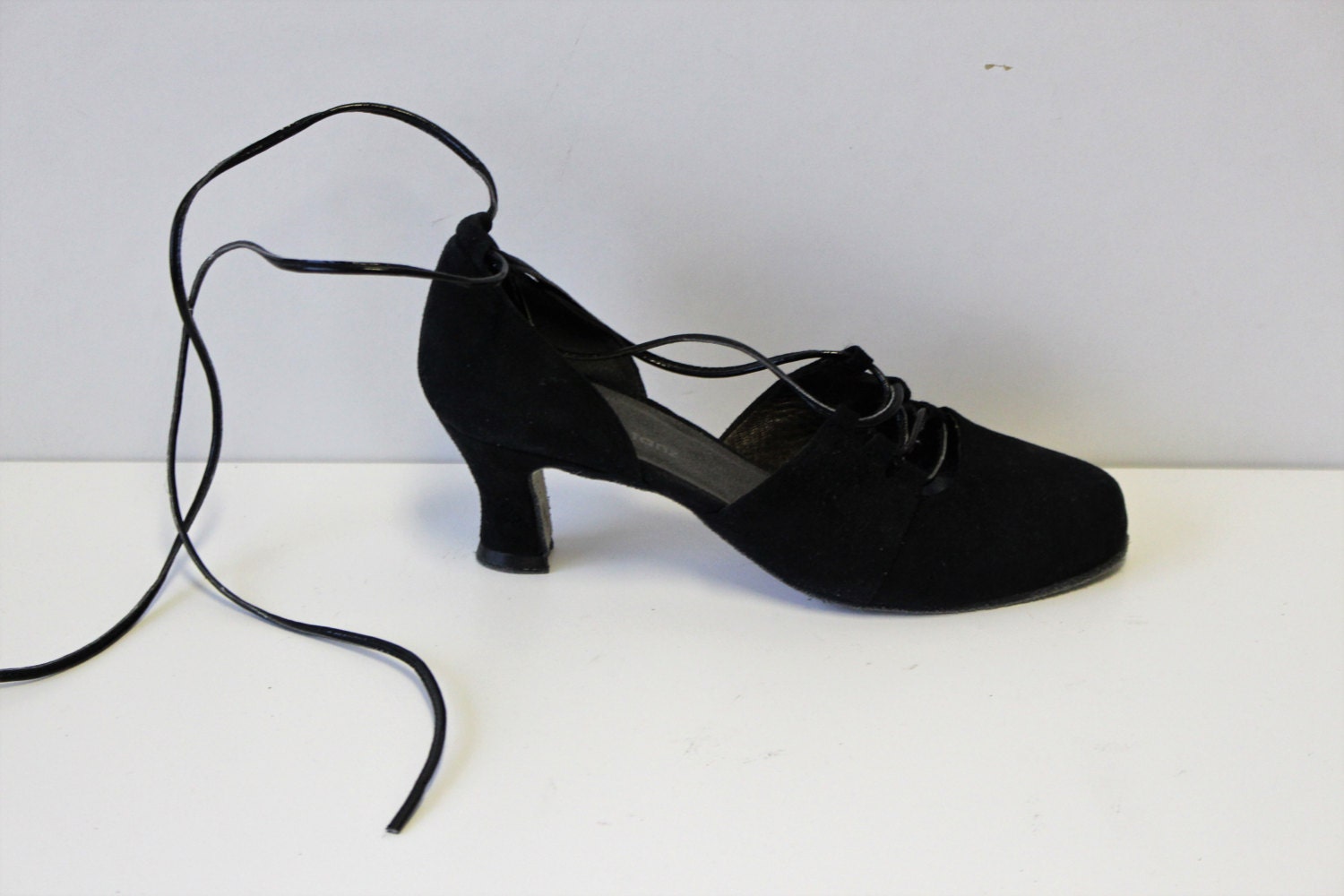 Black Suede Pumps Dance Shoes Top Tanz Fashion Lace up Shoes Etsy