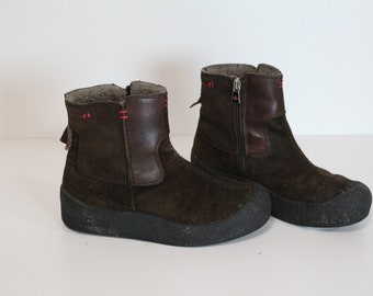 Bruna mocka-ankelboots Mörkbruna läder Chukka-stövlar CANADA SNOW Komfort-ankelboots Rund tå Storlek Dam Us 6, Eur 36, UK 3,5