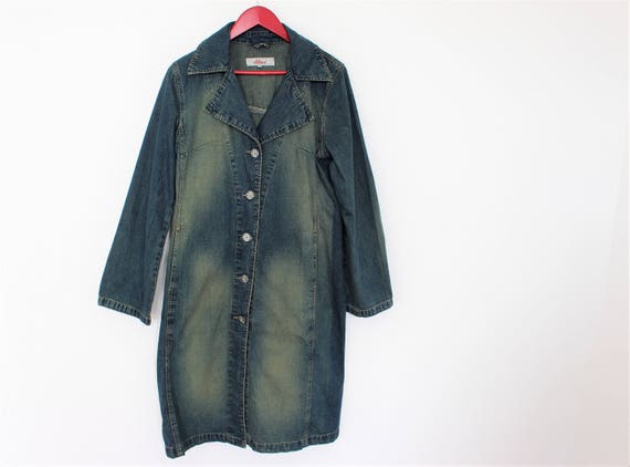 button up blue jean dress