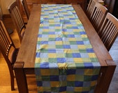 Marimekko fabric KOTO 1993 Design Fujiwo Ishimoto Rare Cotton Fabric Green yellow Blue Scandinavian Design Scandinavian Textile