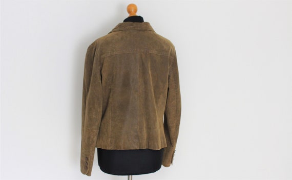 Brown Leather Jacket Light brown suede Coat 70s  … - image 4