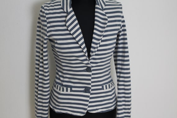 Gray striped blazer sale