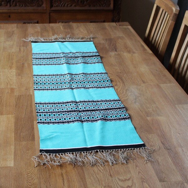 Black and White Hand Woven Table Runner Etsy
