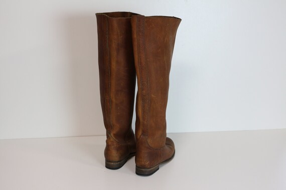 Brown Riding Boots Vintage Womens Western Distres… - image 3